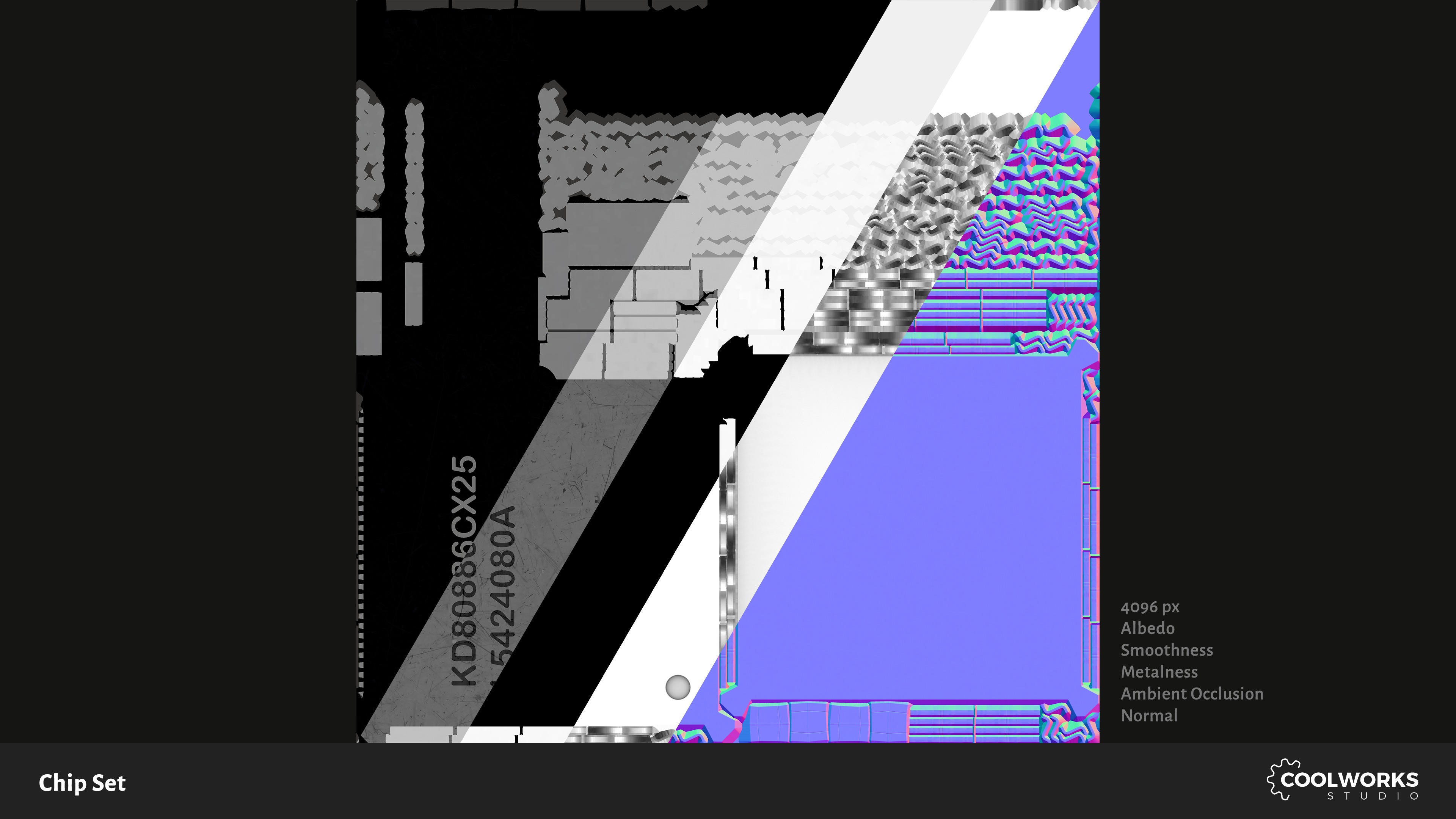 Chip Set Low-poly 3D model_9