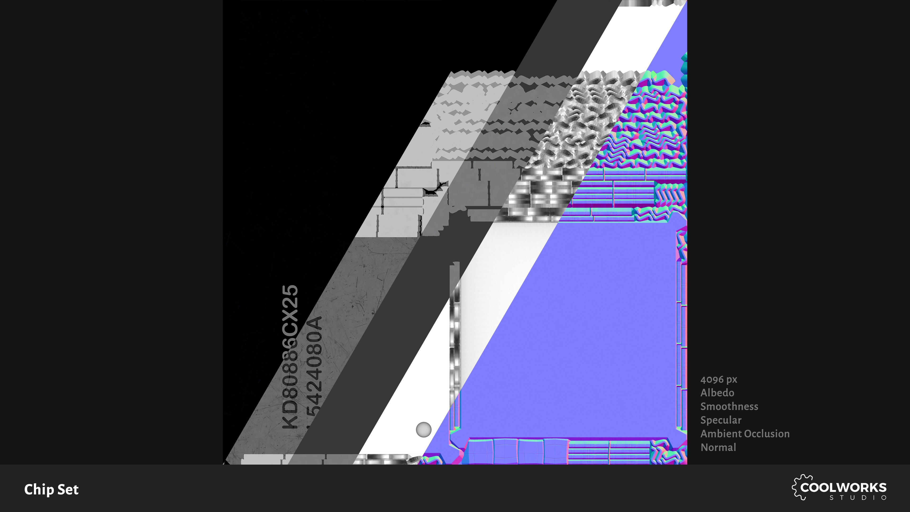 Chip Set Low-poly 3D model_8