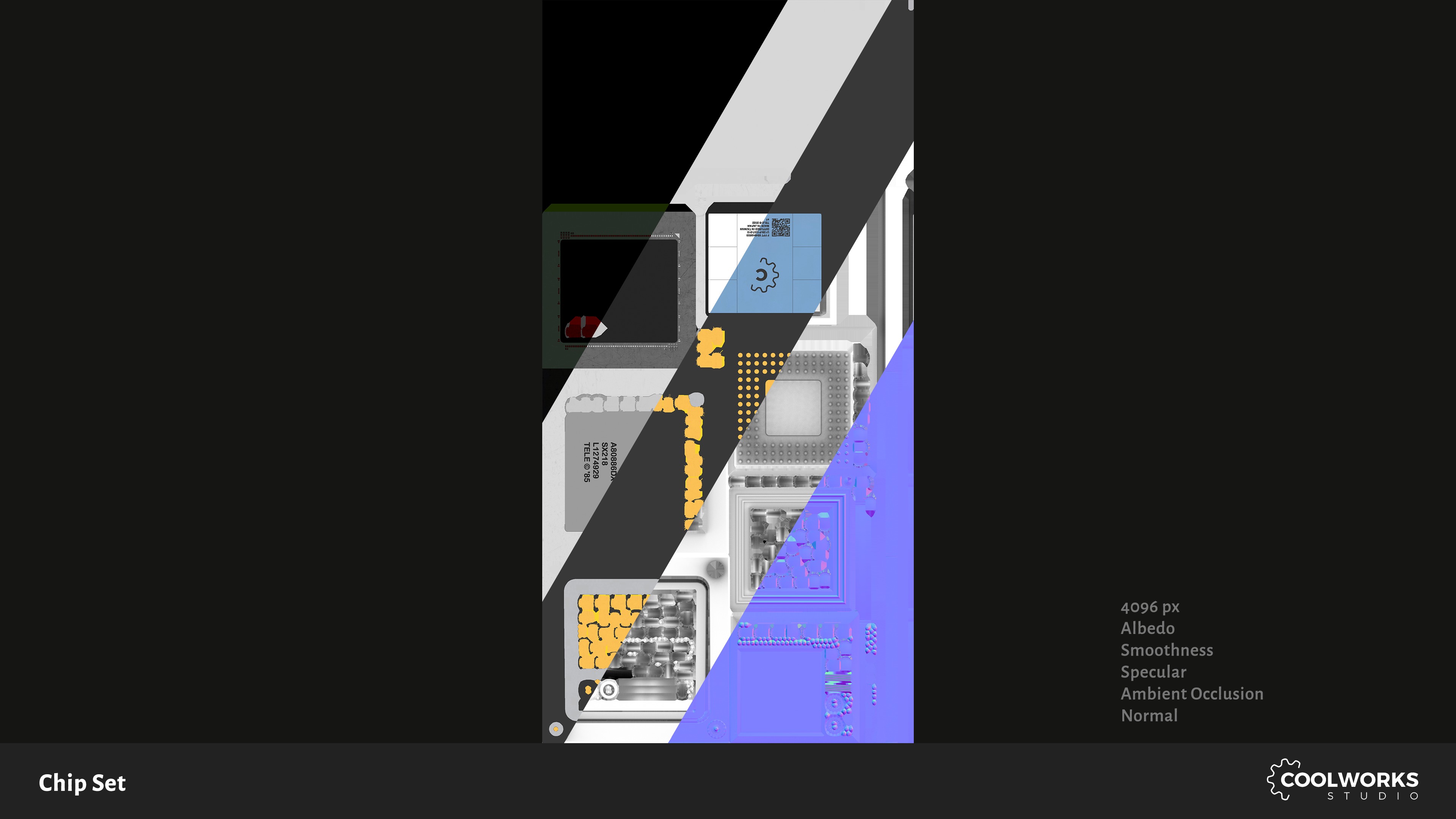 Chip Set Low-poly 3D model_10