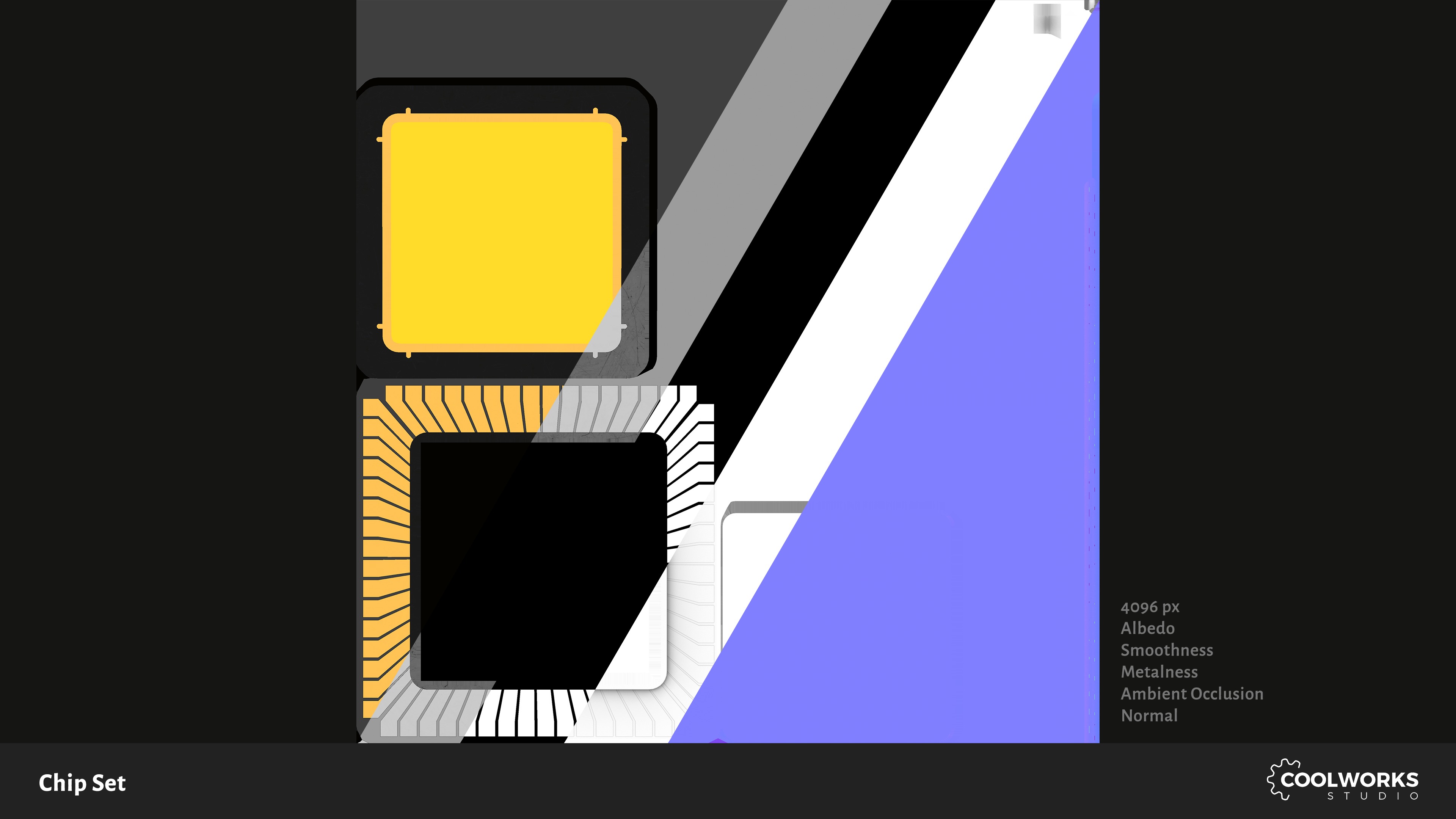 Chip Set Low-poly 3D model_19