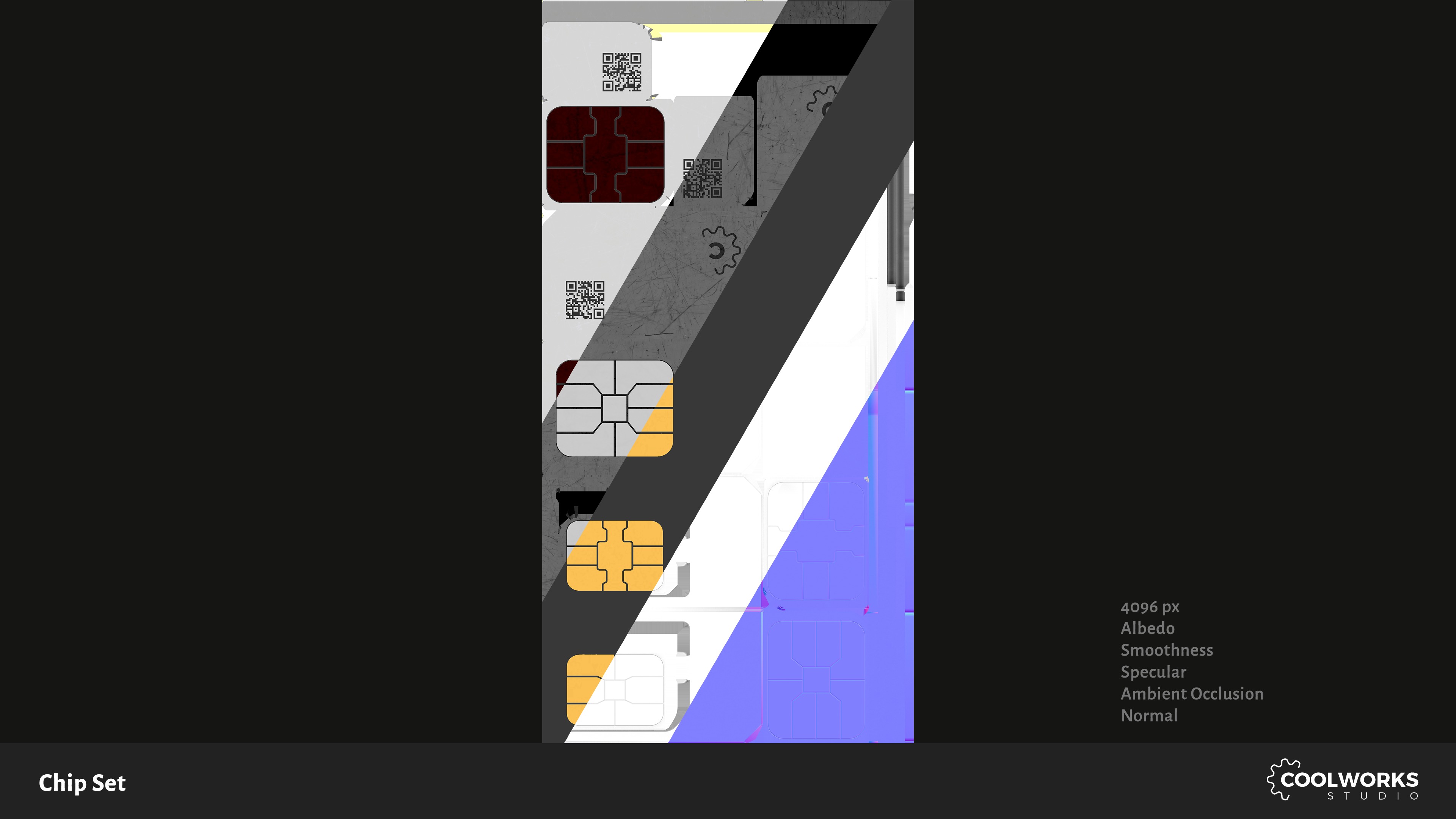 Chip Set Low-poly 3D model_34