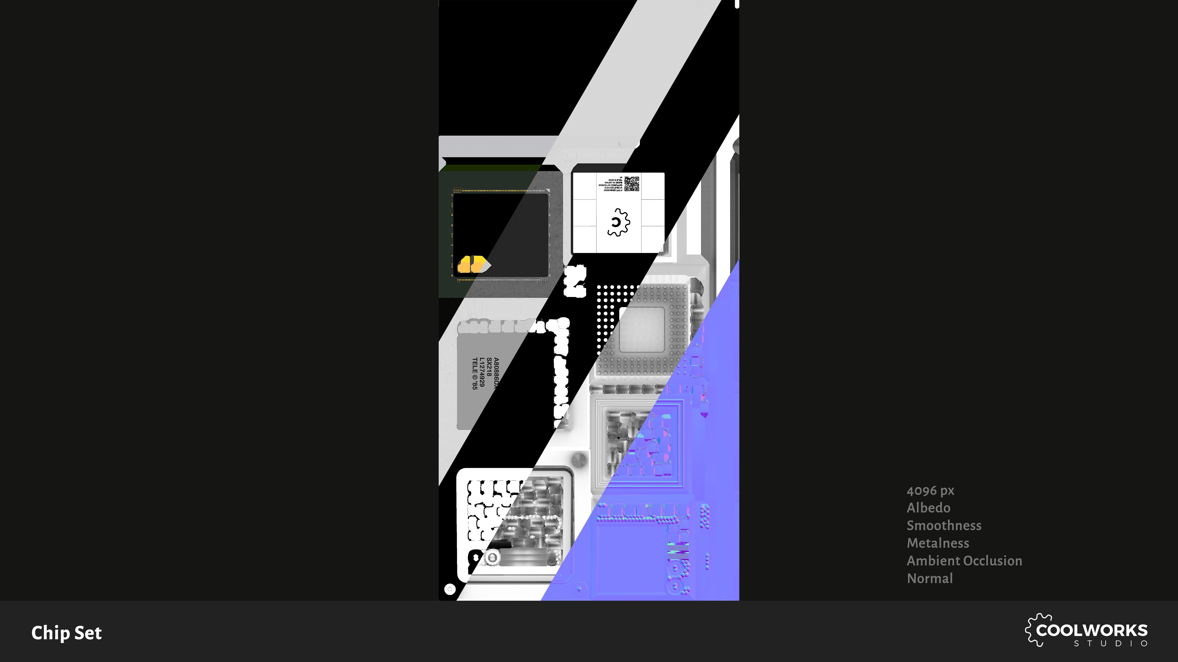 Chip Set Low-poly 3D model_11