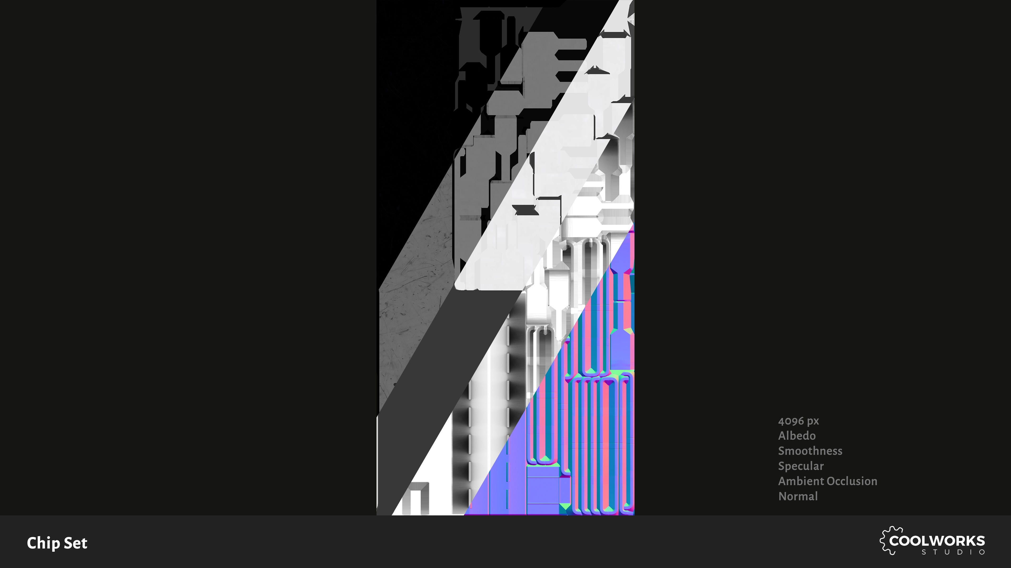 Chip Set Low-poly 3D model_28