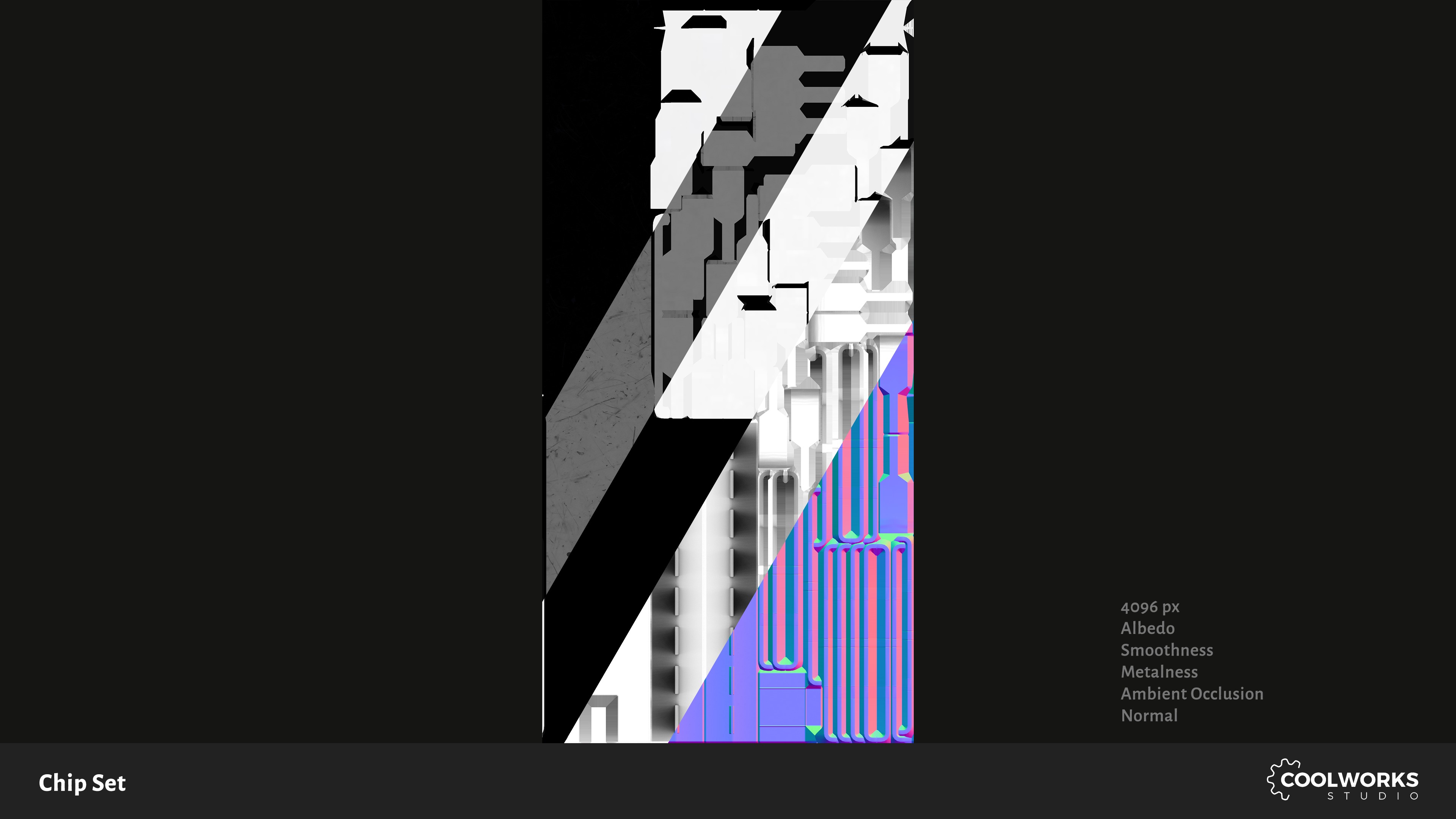 Chip Set Low-poly 3D model_29