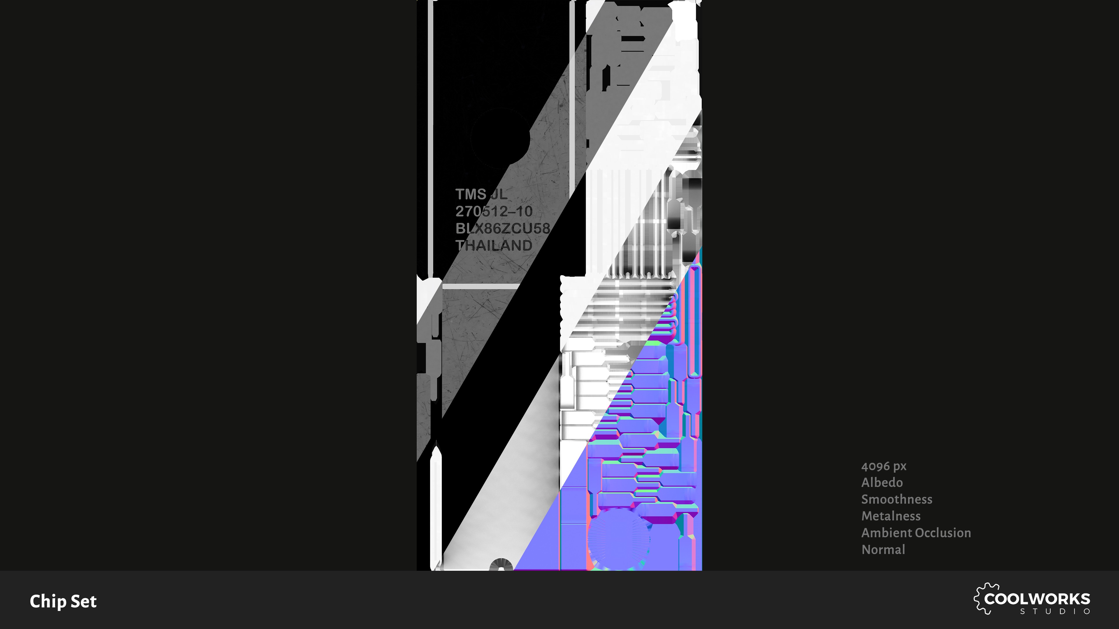 Chip Set Low-poly 3D model_23