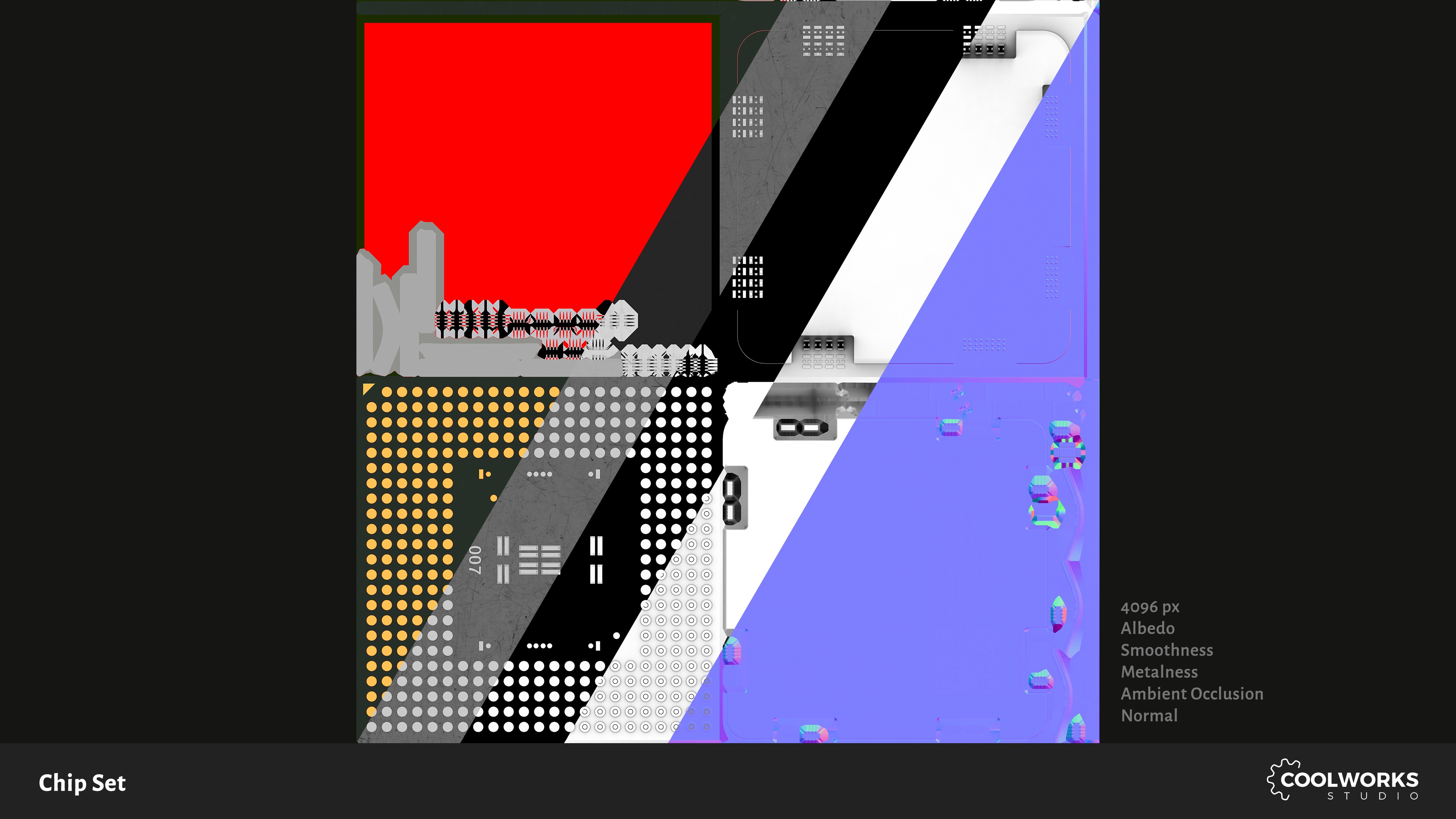 Chip Set Low-poly 3D model_17