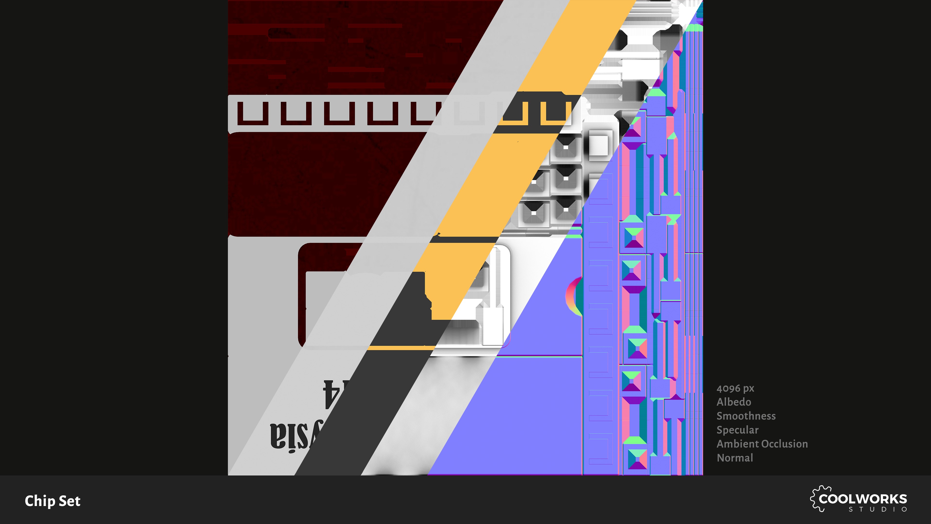 Chip Set Low-poly 3D model_32