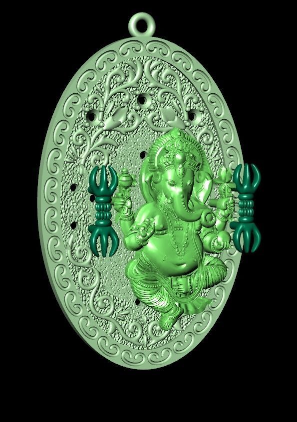  Pendant Lord Ganesh God   Hindu Elephant 1113 3D print model_18