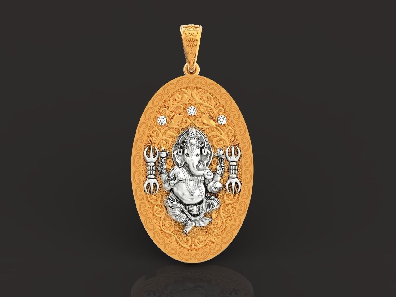  Pendant Lord Ganesh God   Hindu Elephant 1113 3D print model_40