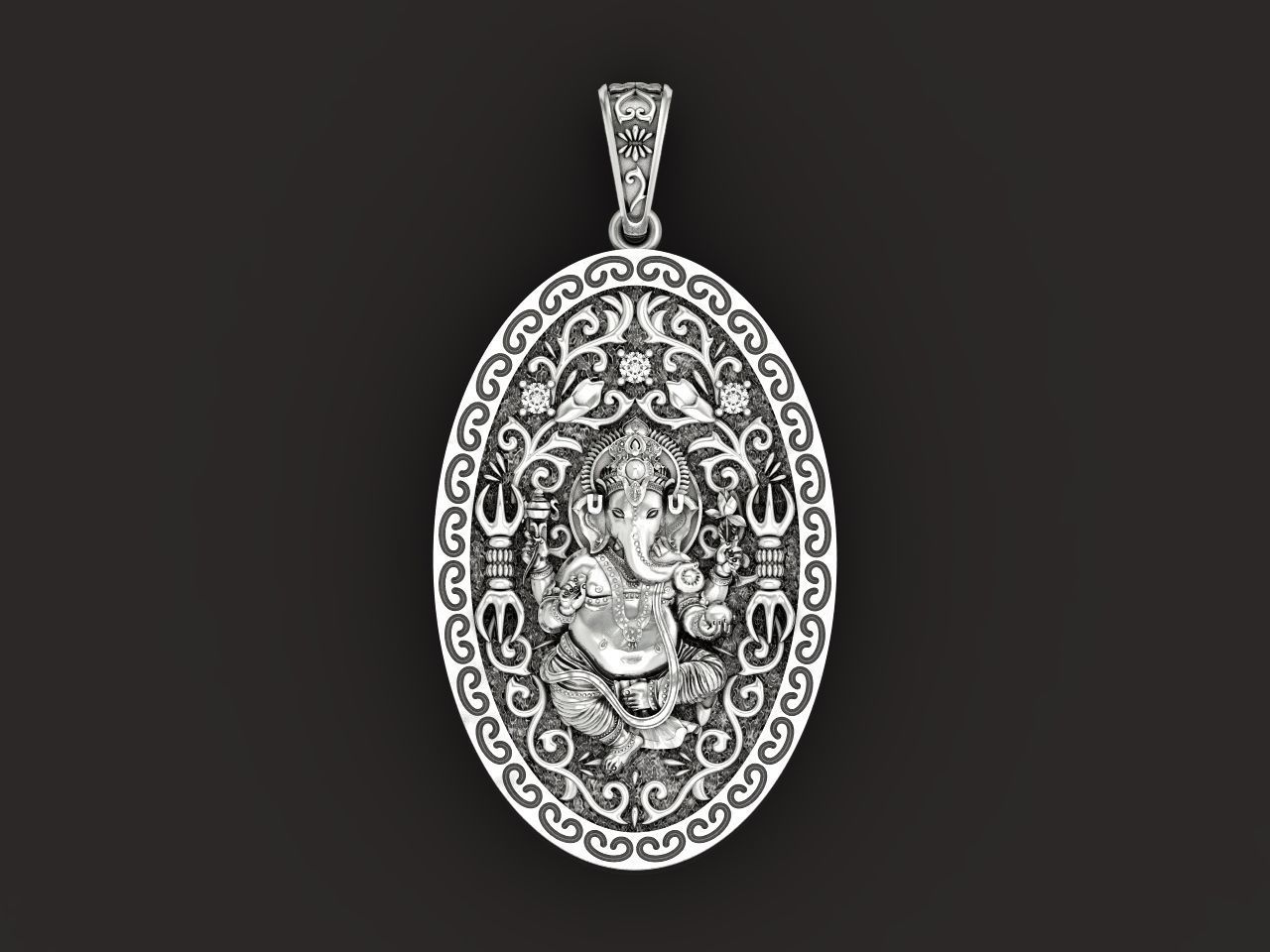  Pendant Lord Ganesh God   Hindu Elephant 1113 3D print model_26