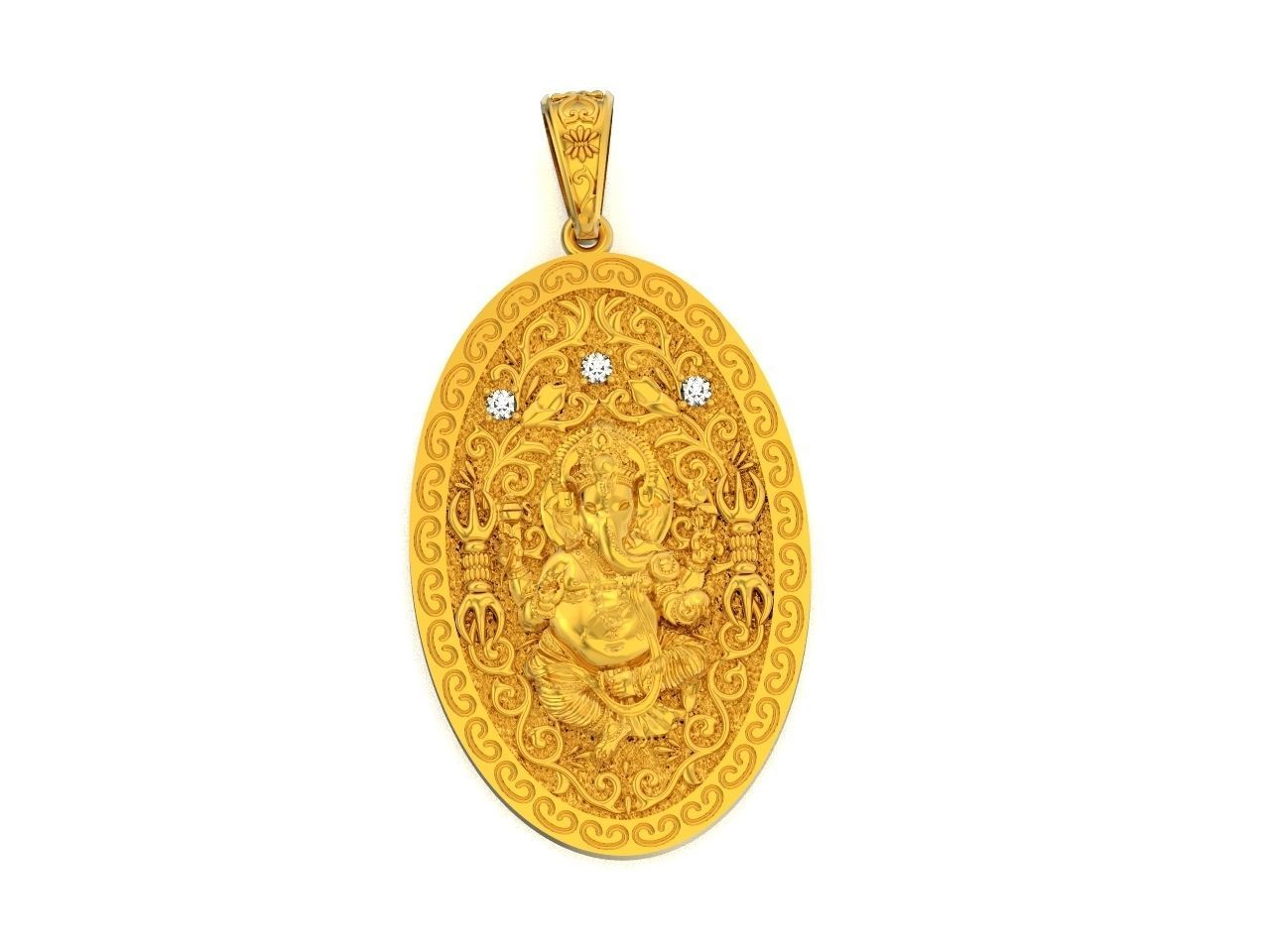  Pendant Lord Ganesh God   Hindu Elephant 1113 3D print model_34