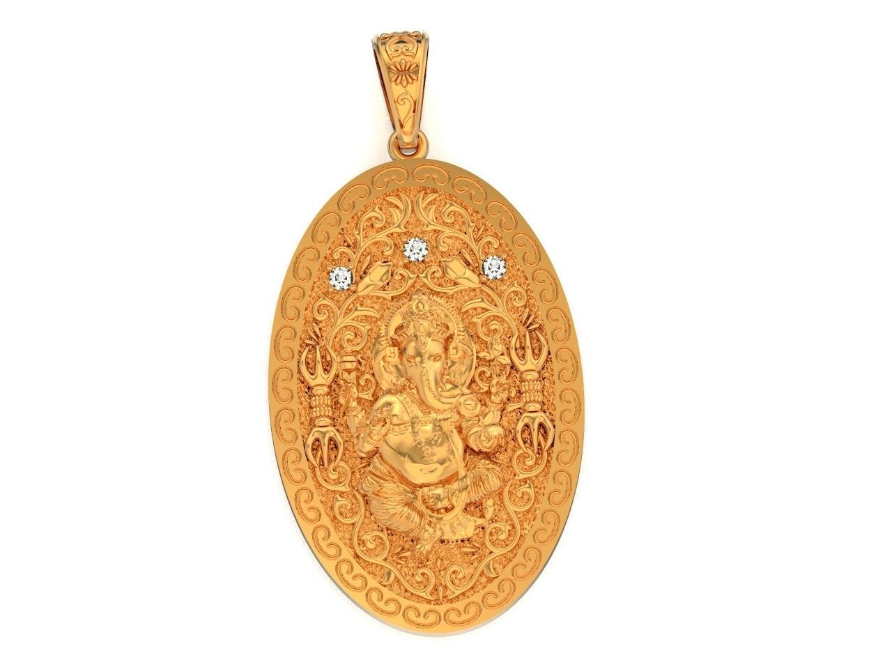  Pendant Lord Ganesh God   Hindu Elephant 1113 3D print model_33