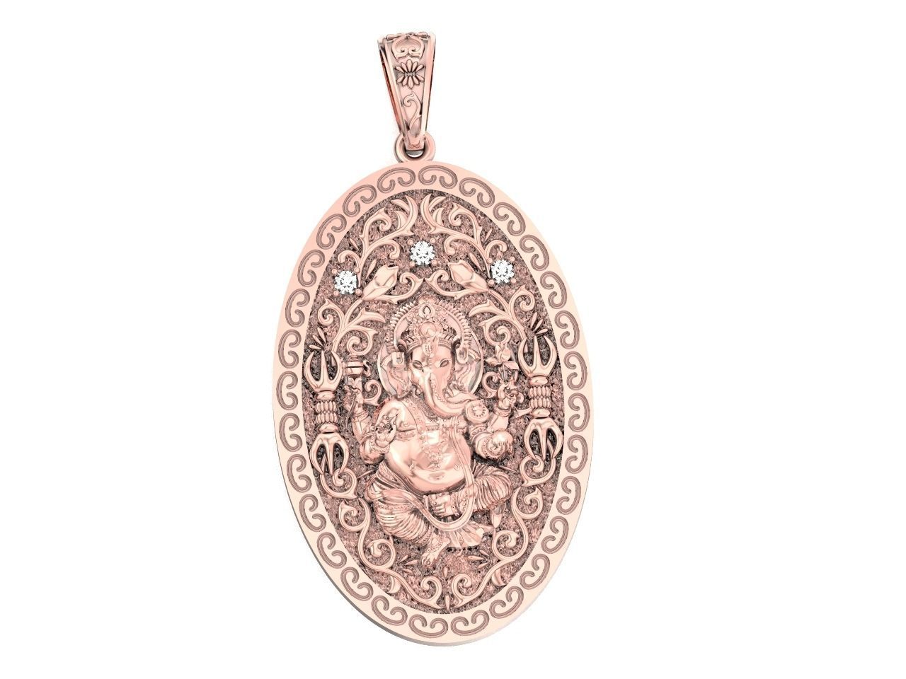  Pendant Lord Ganesh God   Hindu Elephant 1113 3D print model_36