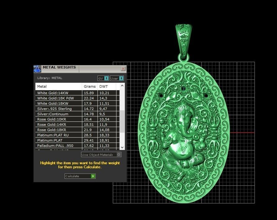  Pendant Lord Ganesh God   Hindu Elephant 1113 3D print model_7