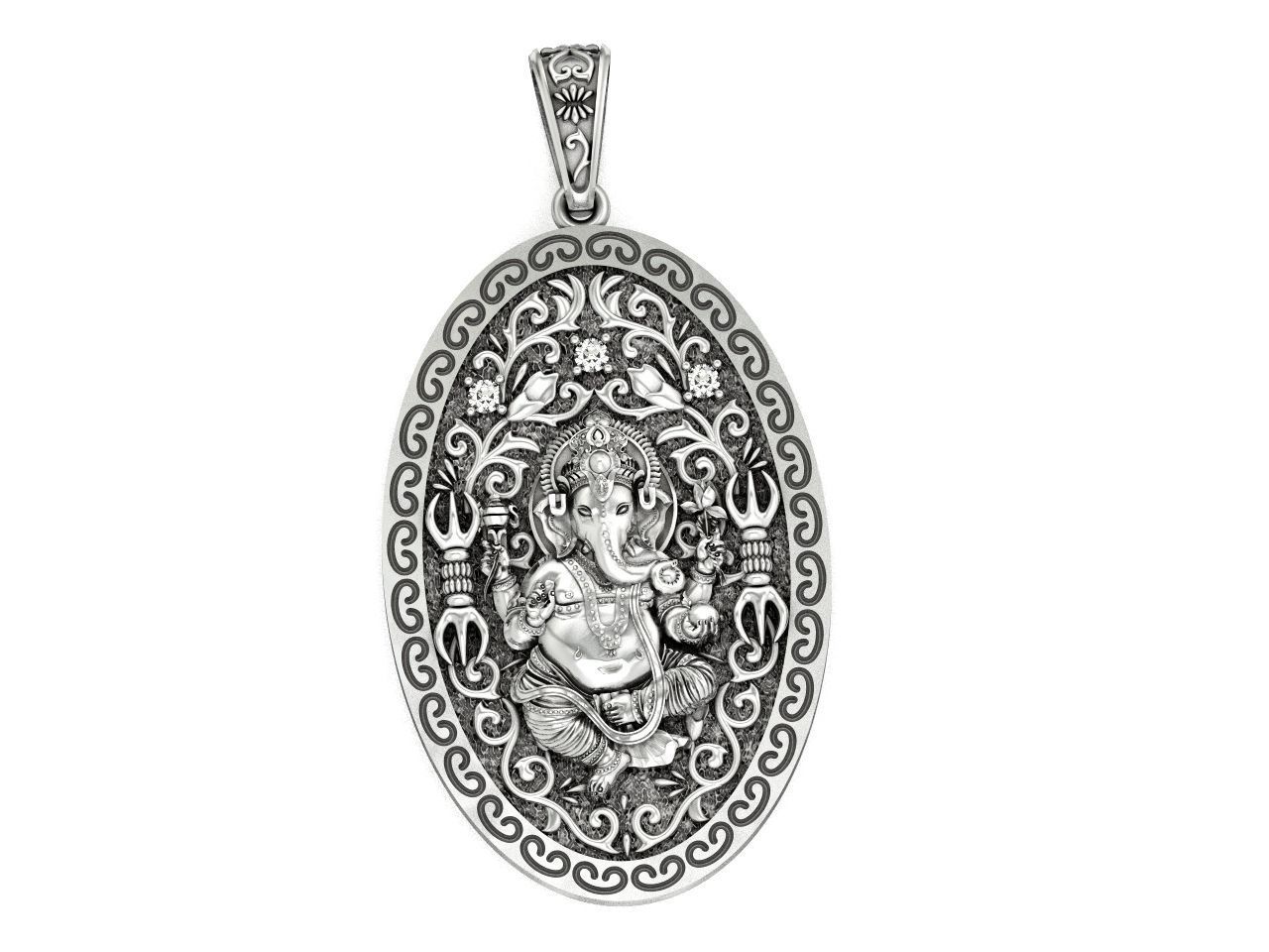  Pendant Lord Ganesh God   Hindu Elephant 1113 3D print model_32