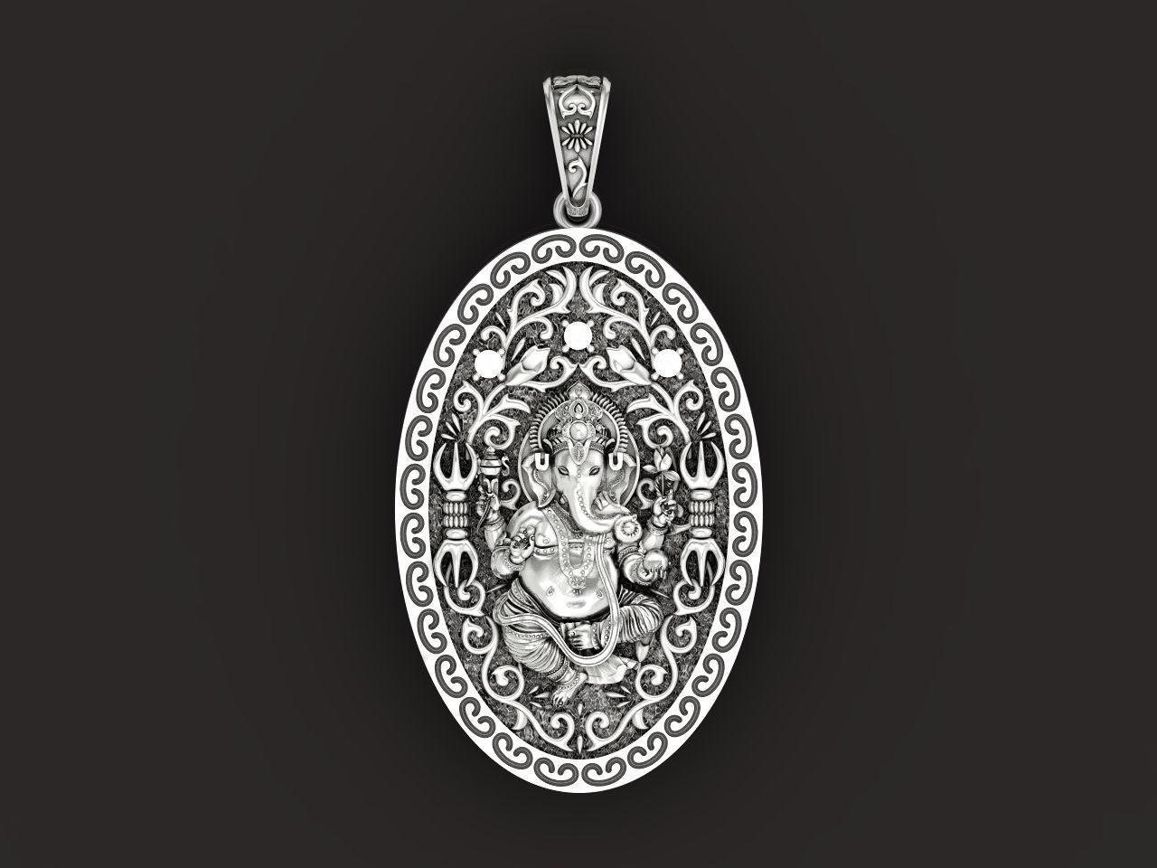  Pendant Lord Ganesh God   Hindu Elephant 1113 3D print model_25