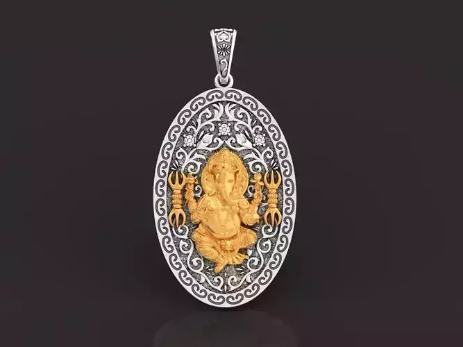  Pendant Lord Ganesh God   Hindu Elephant 1113 3D print model