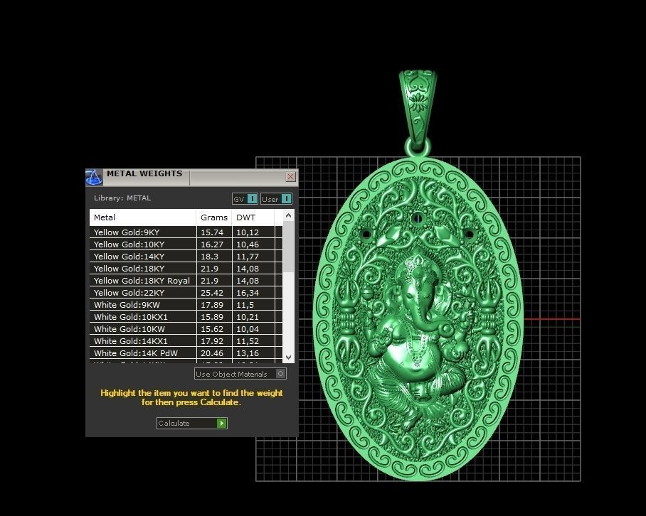  Pendant Lord Ganesh God   Hindu Elephant 1113 3D print model_6