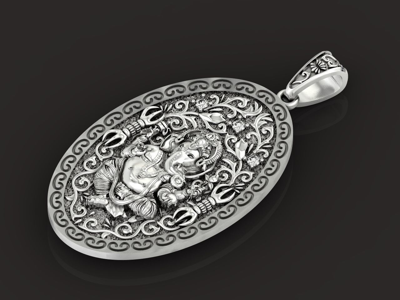  Pendant Lord Ganesh God   Hindu Elephant 1113 3D print model_30