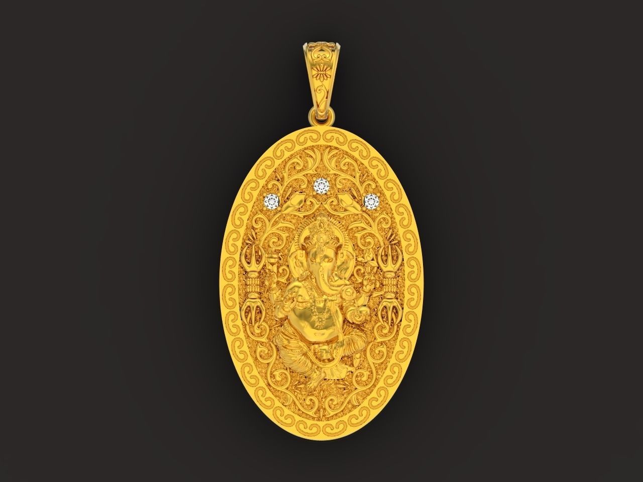  Pendant Lord Ganesh God   Hindu Elephant 1113 3D print model_28