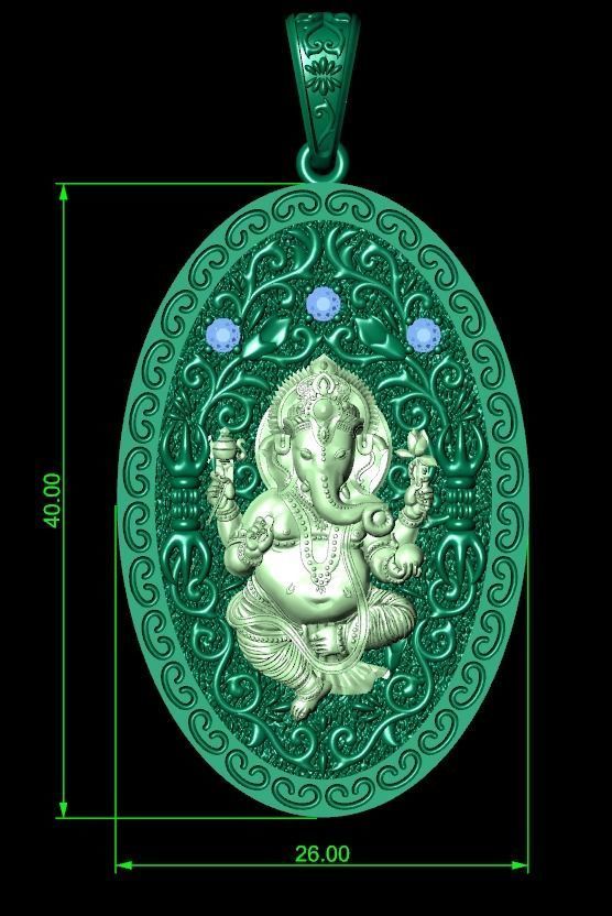  Pendant Lord Ganesh God   Hindu Elephant 1113 3D print model_9