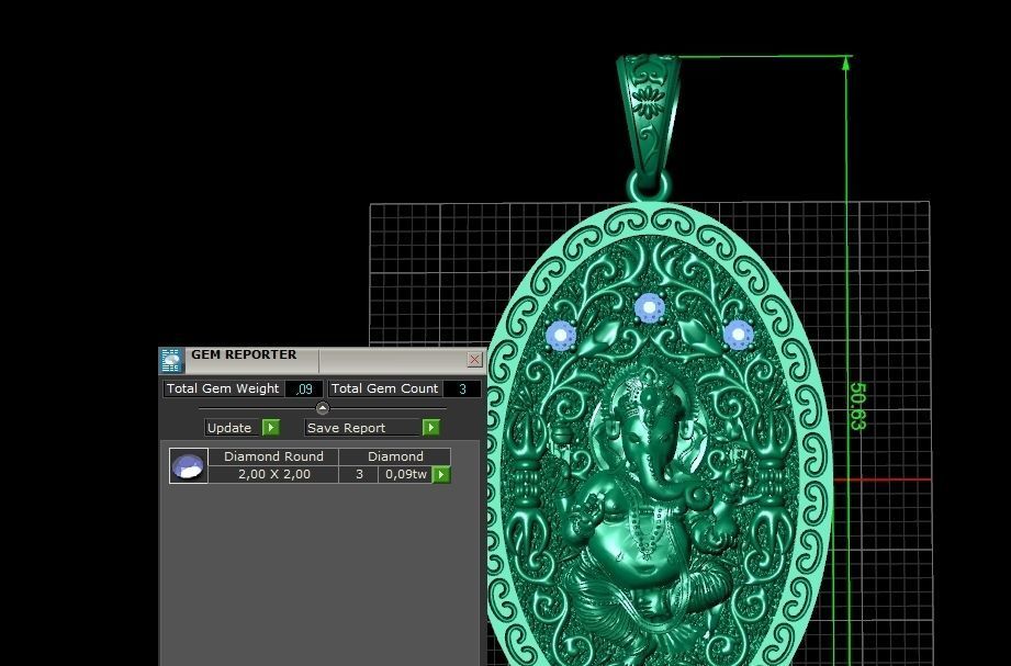  Pendant Lord Ganesh God   Hindu Elephant 1113 3D print model_5