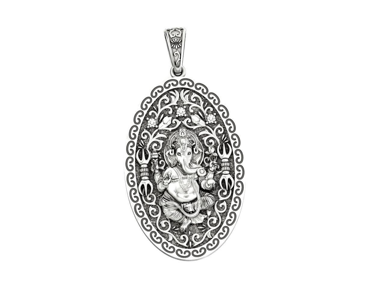  Pendant Lord Ganesh God   Hindu Elephant 1113 3D print model_37