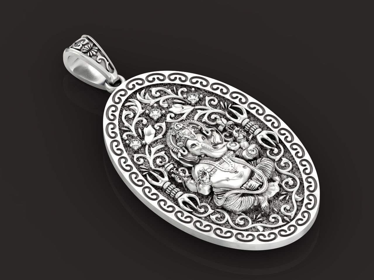  Pendant Lord Ganesh God   Hindu Elephant 1113 3D print model_31