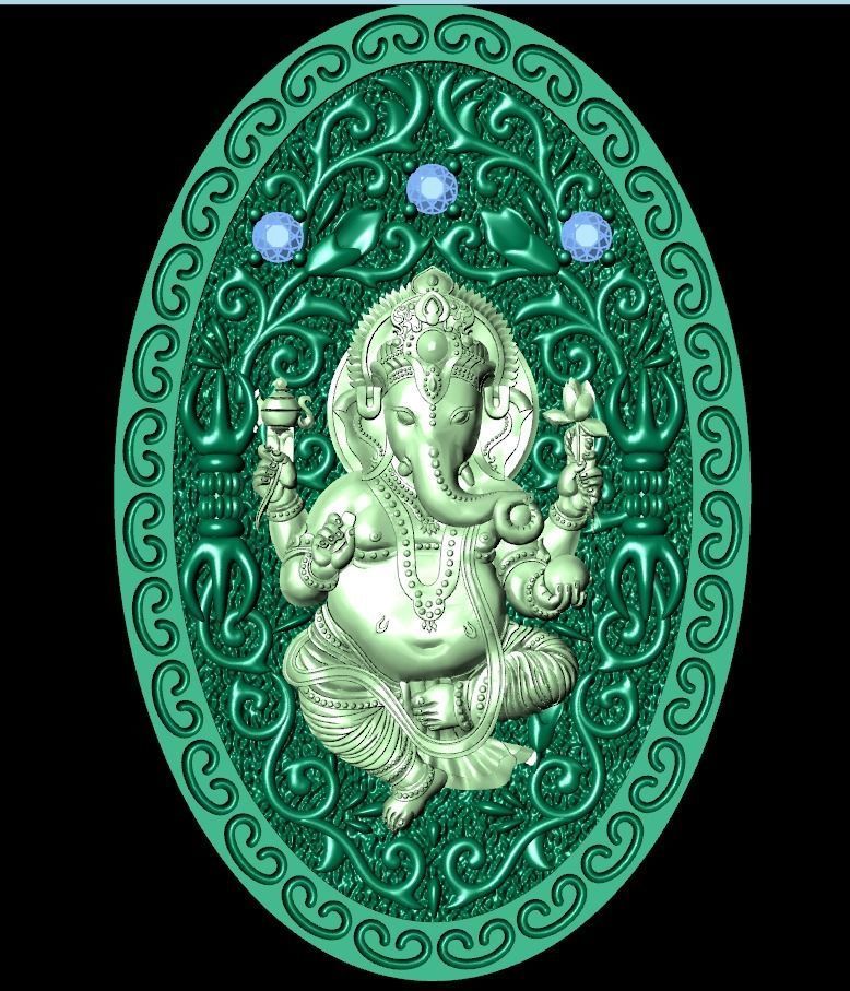 Pendant Lord Ganesh God   Hindu Elephant 1113 3D print model_16
