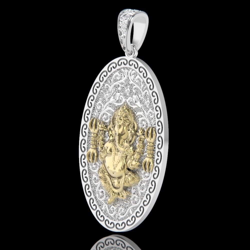  Pendant Lord Ganesh God   Hindu Elephant 1113 3D print model_44