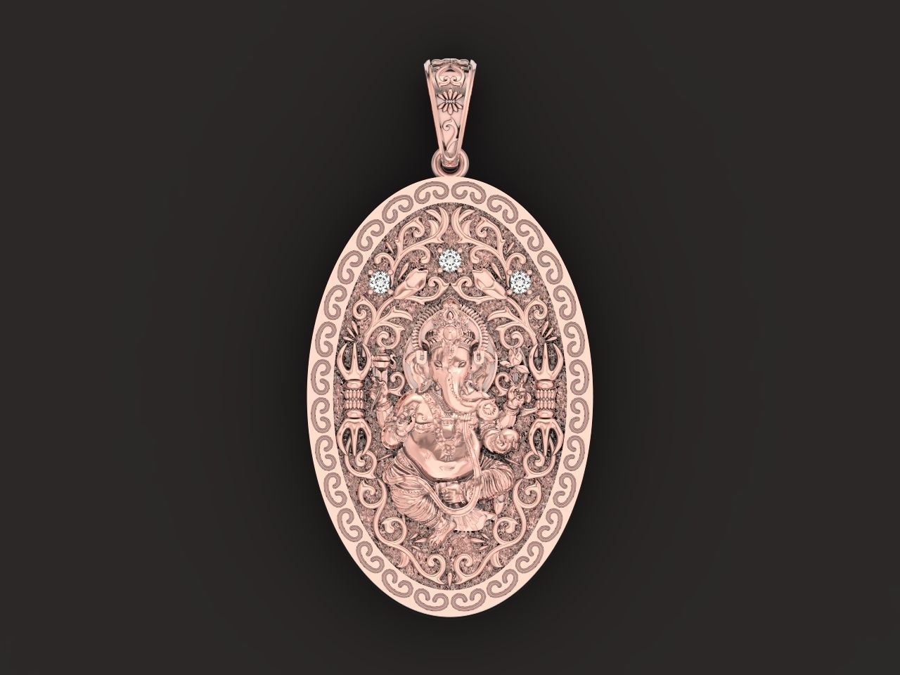  Pendant Lord Ganesh God   Hindu Elephant 1113 3D print model_29