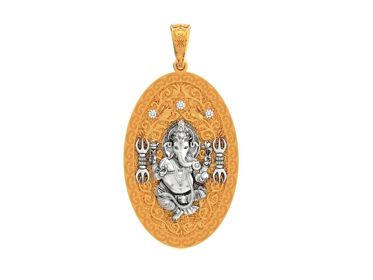  Pendant Lord Ganesh God   Hindu Elephant 1113 3D print model_38