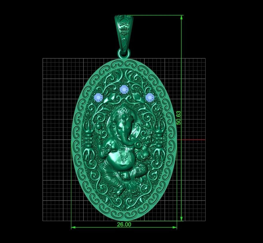  Pendant Lord Ganesh God   Hindu Elephant 1113 3D print model_19