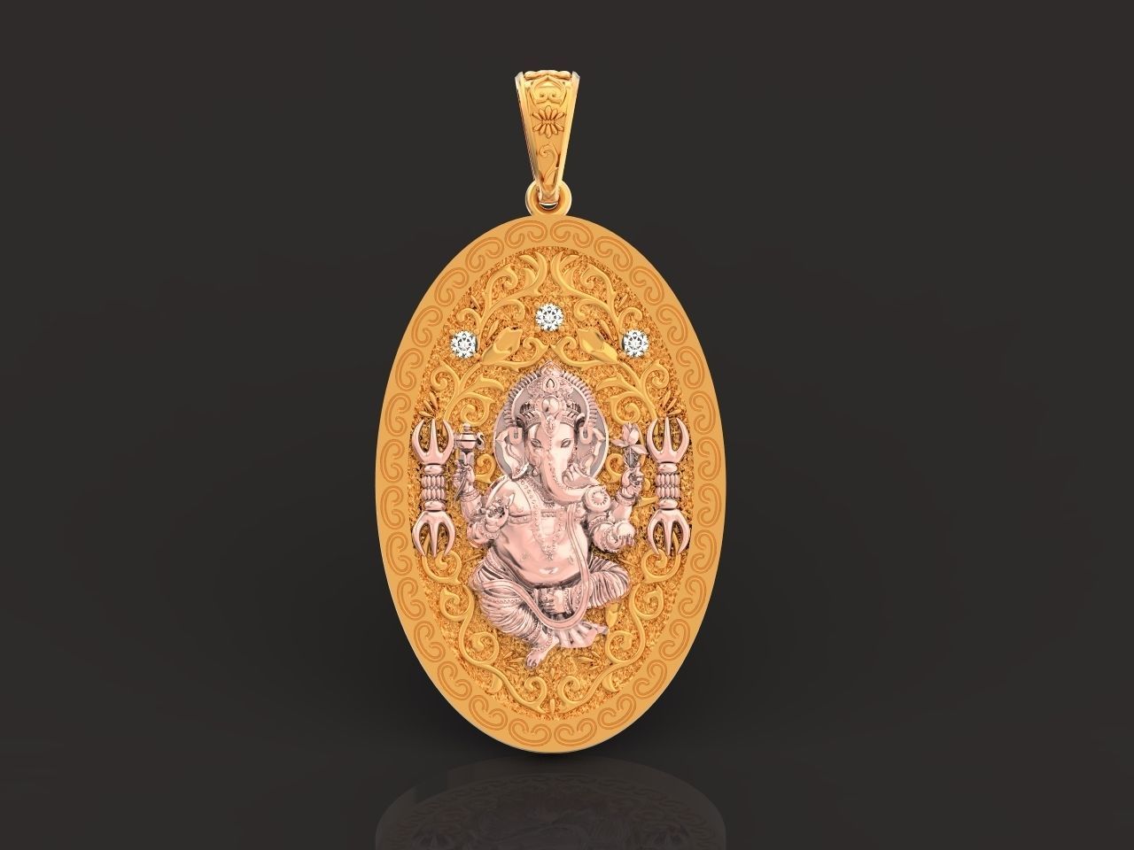  Pendant Lord Ganesh God   Hindu Elephant 1113 3D print model_41