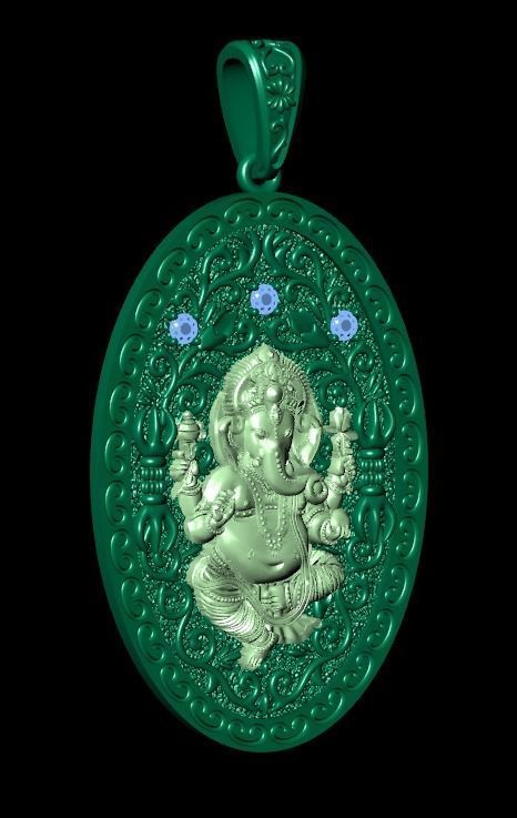  Pendant Lord Ganesh God   Hindu Elephant 1113 3D print model_11