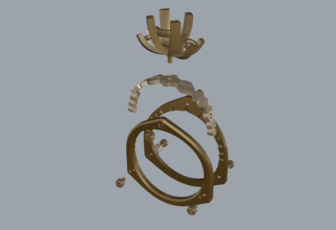 R 024 three stone ring all sizes in 2 version 3D print model_15