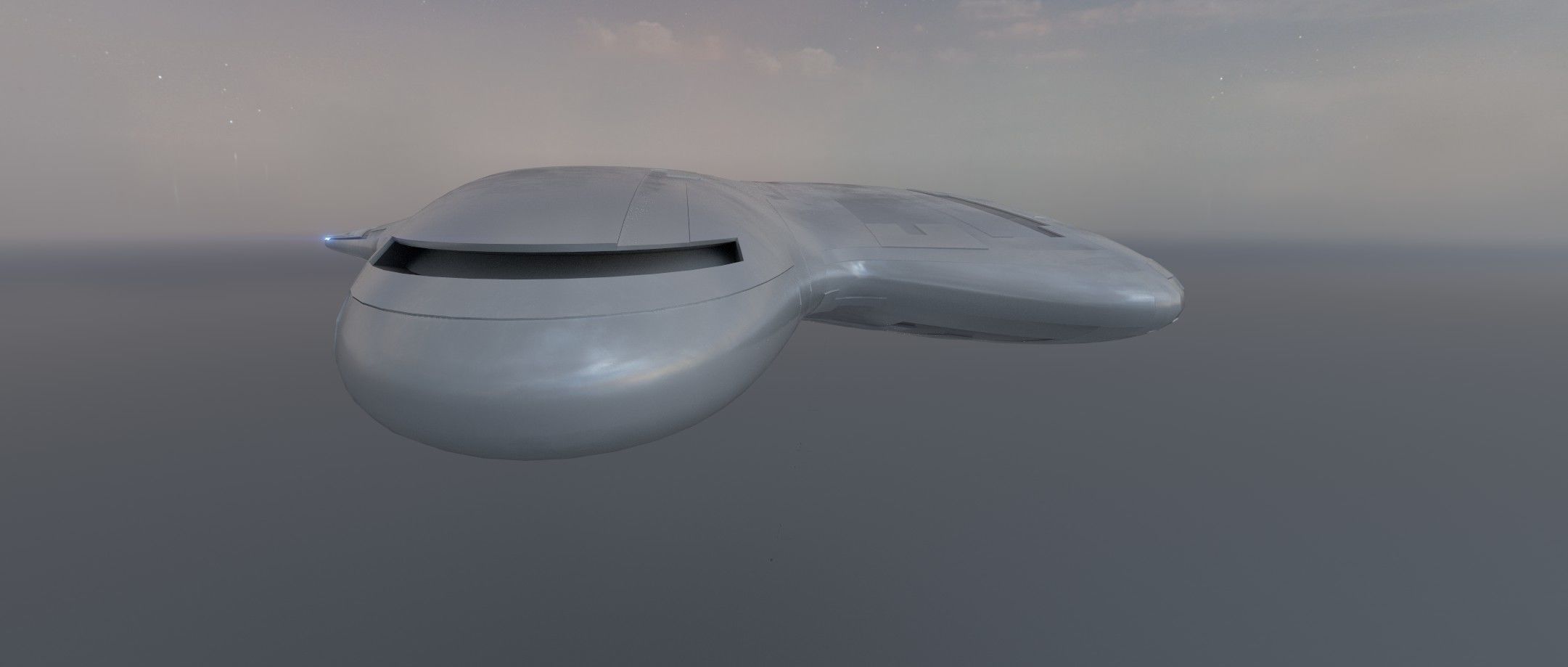 Asimetric Spaceship 3D model_2