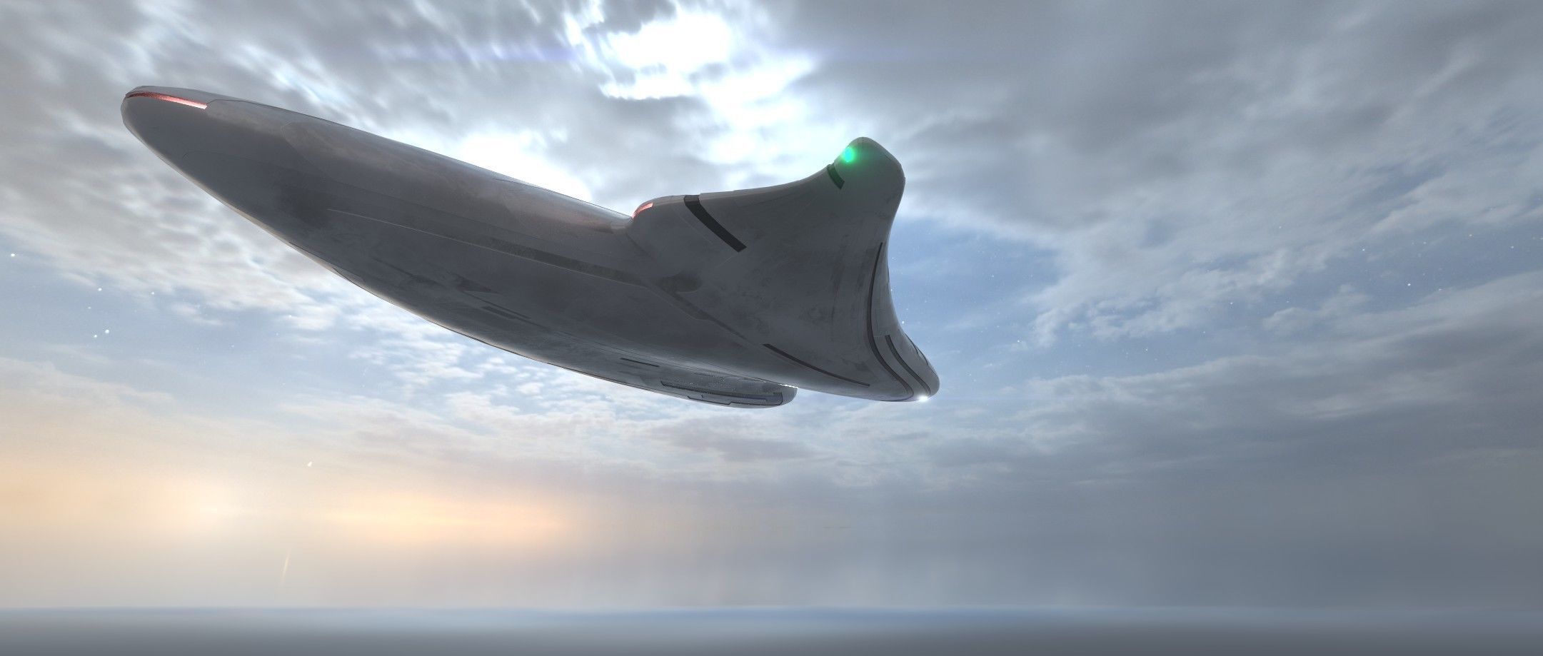 Asimetric Spaceship 3D model_3