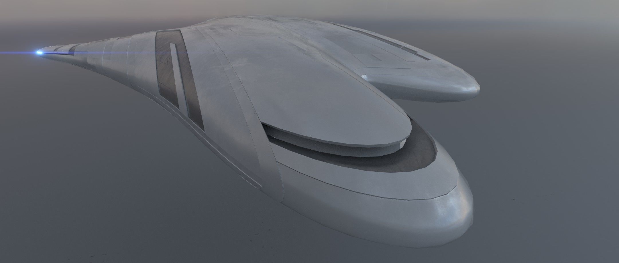 Asimetric Spaceship 3D model_9