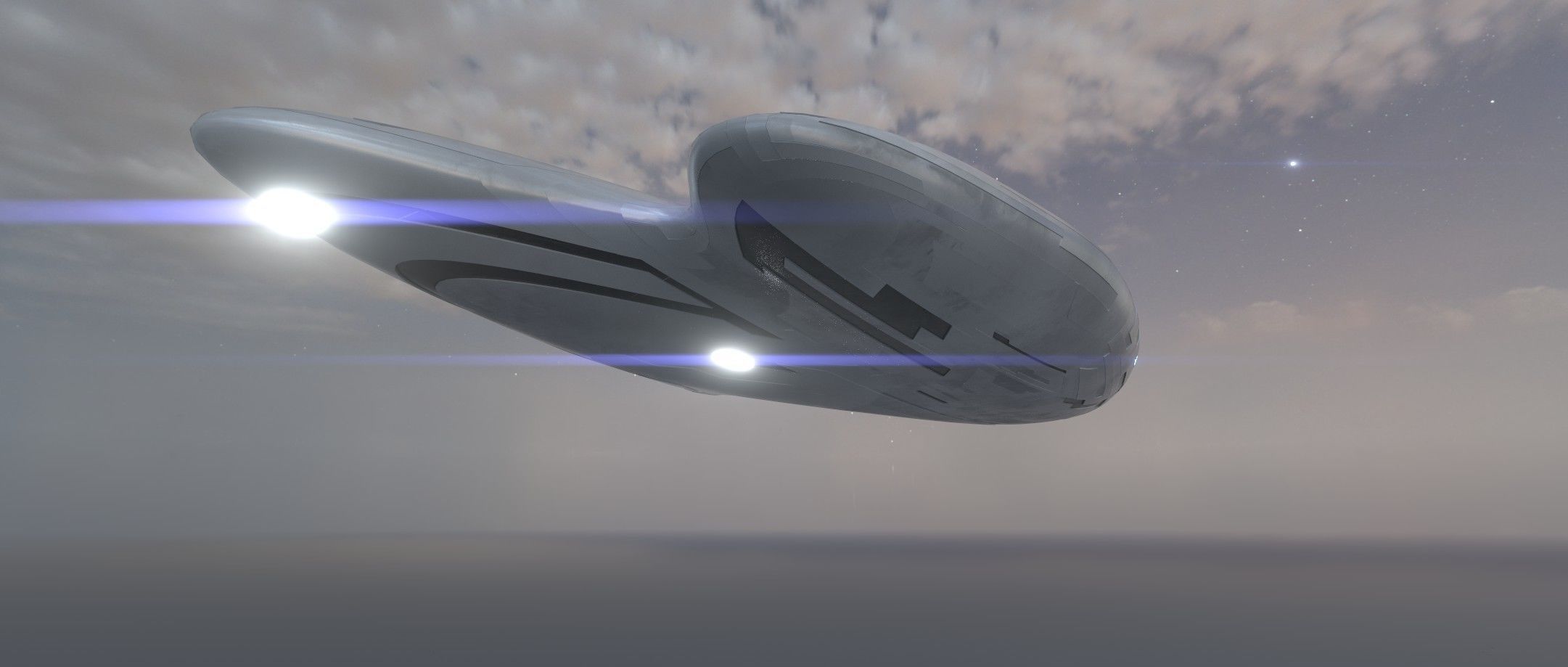 Asimetric Spaceship 3D model_4