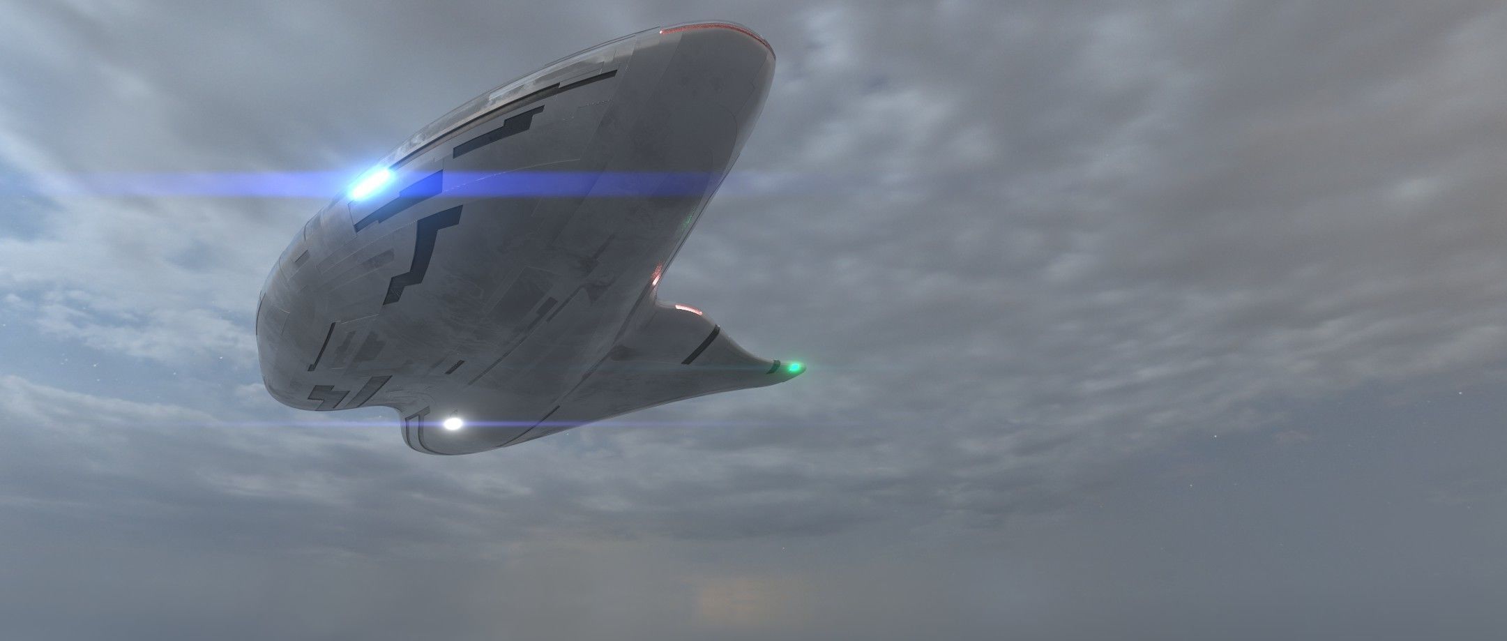 Asimetric Spaceship 3D model_1