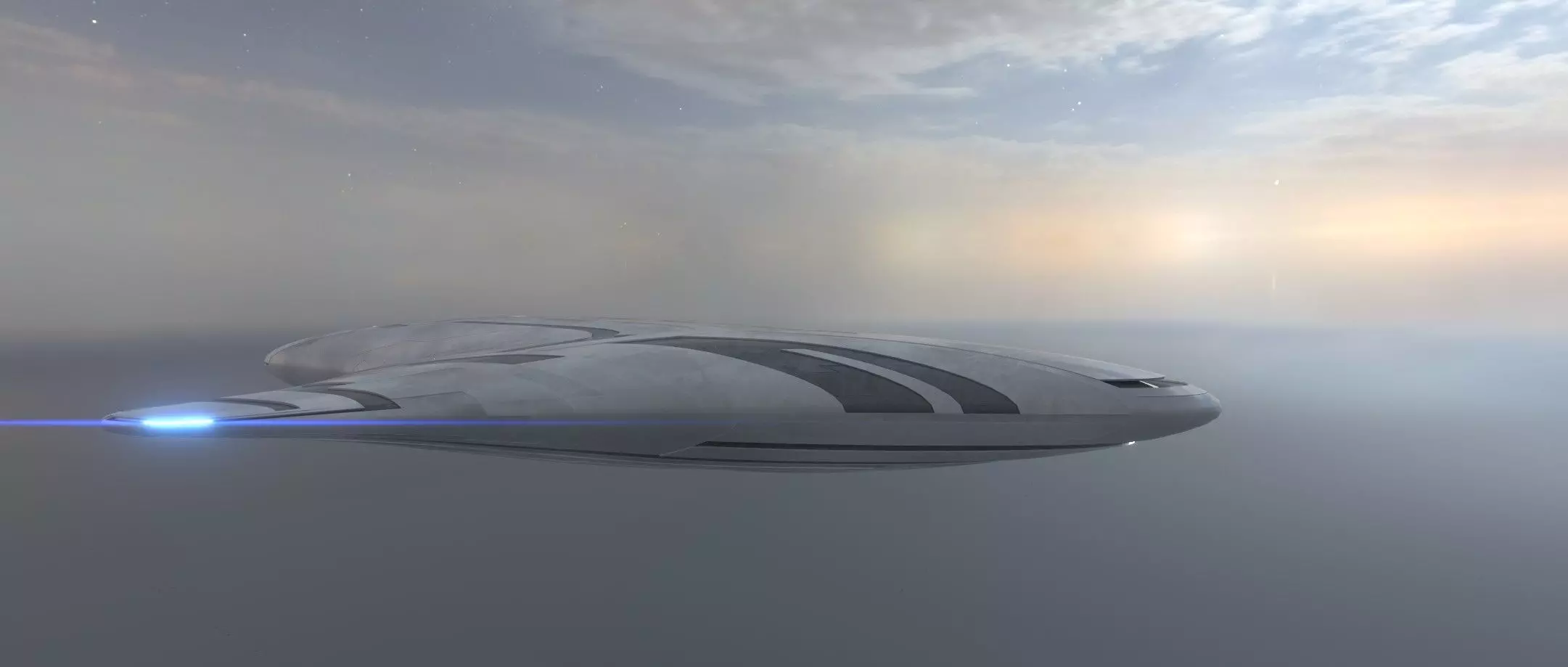 Asimetric Spaceship 3D model_0