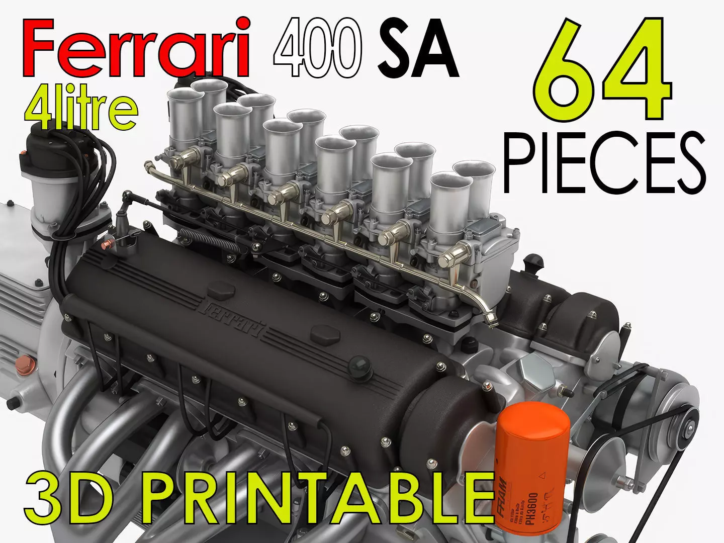 Ferrari 400 Superamerica - SA Engine - 4 litre 3D print model_0