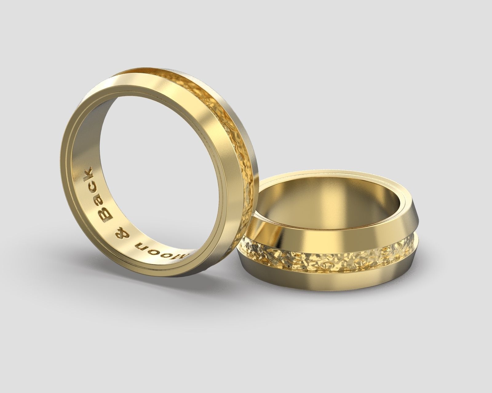 R 028 wedding bands all sizes 3D print model_1