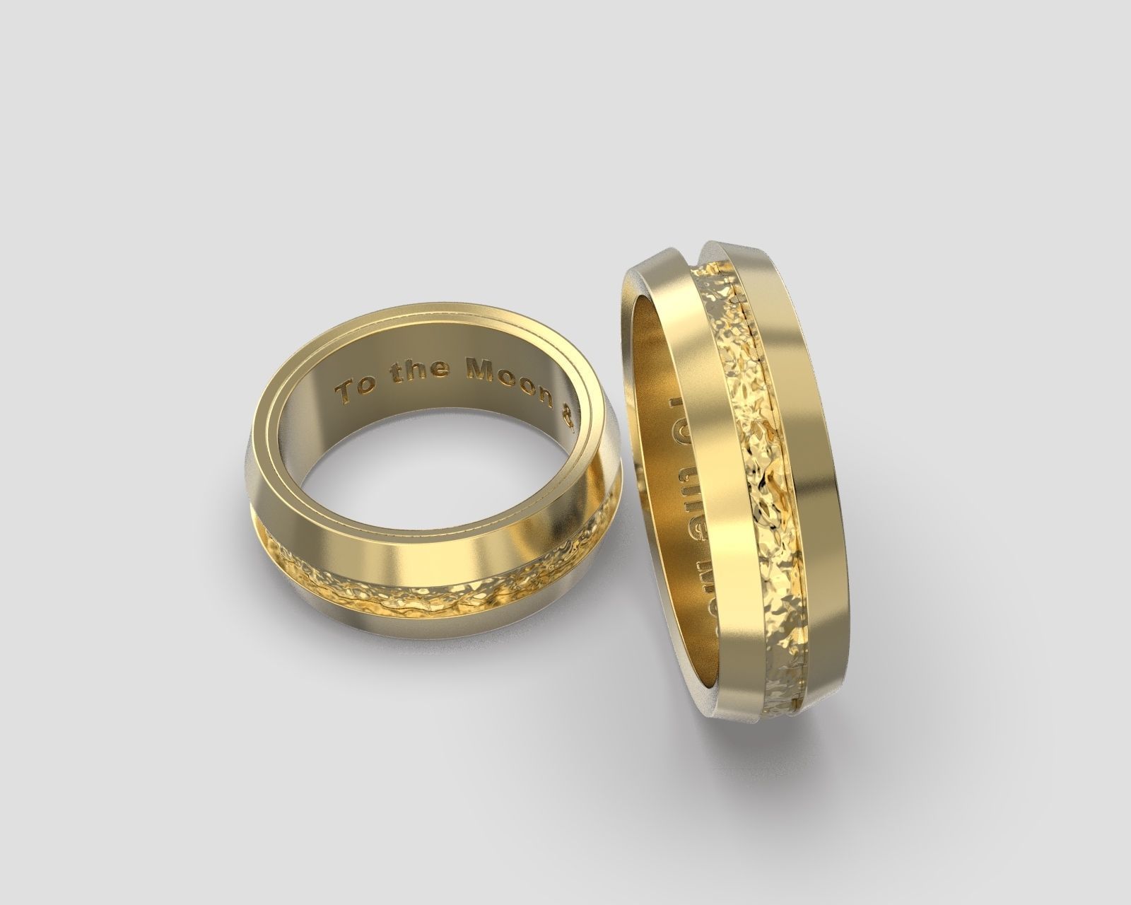 R 028 wedding bands all sizes 3D print model_2