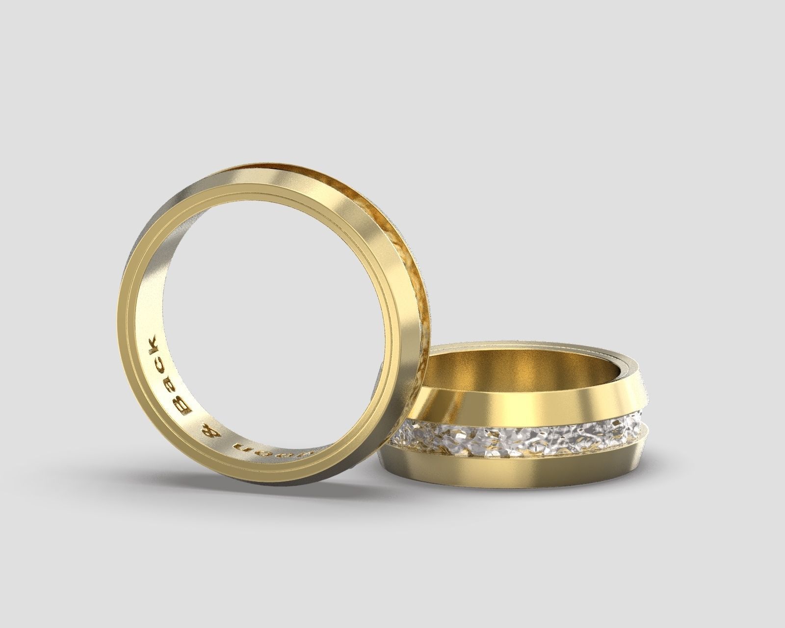 R 028 wedding bands all sizes 3D print model_4
