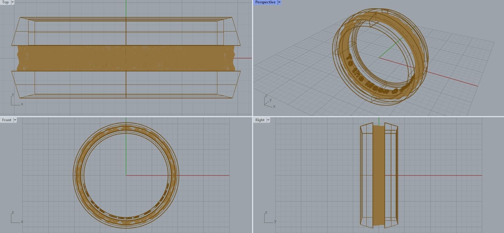 R 028 wedding bands all sizes 3D print model_7