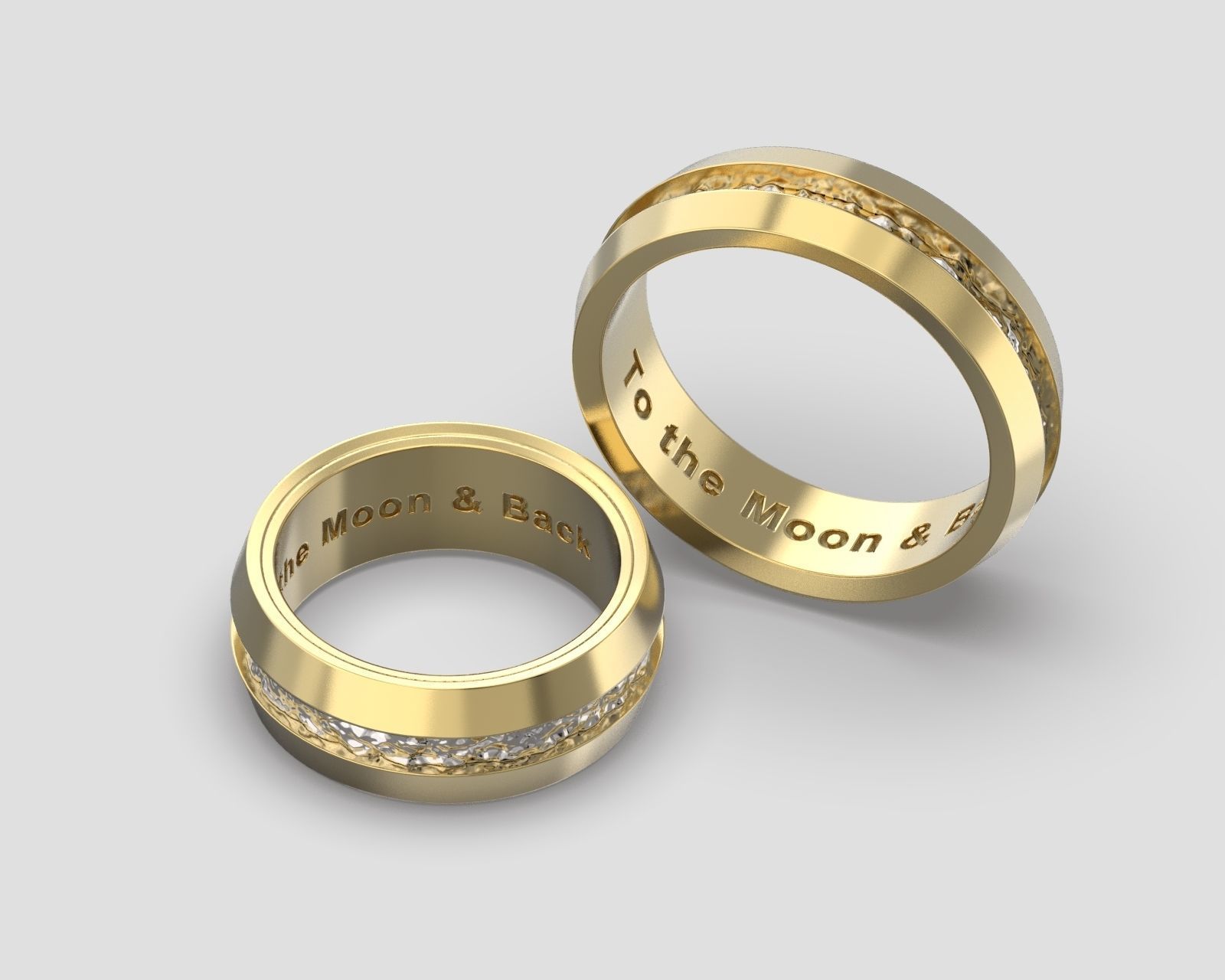 R 028 wedding bands all sizes 3D print model_3