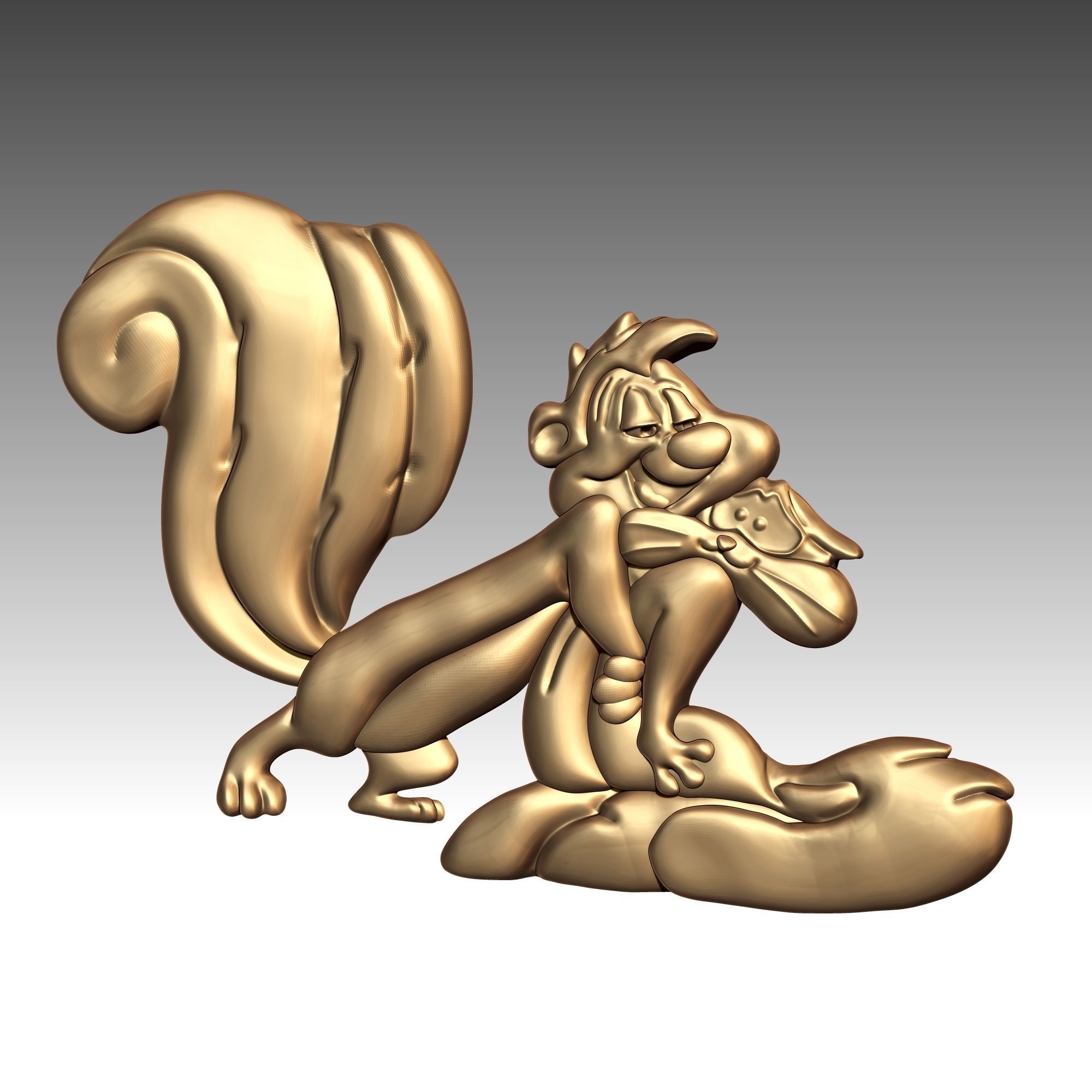 Pepe le Pew and Penelope 3D print model_1