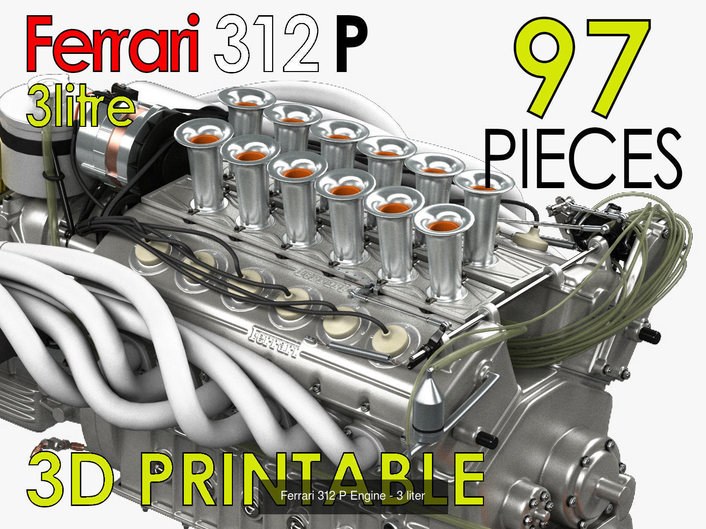 Ferrari Classic Engine Pack - 3D Printable Pack Bundle 3D Model Collection_8